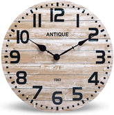 Grey Wooden Creative Wall Clock Premium